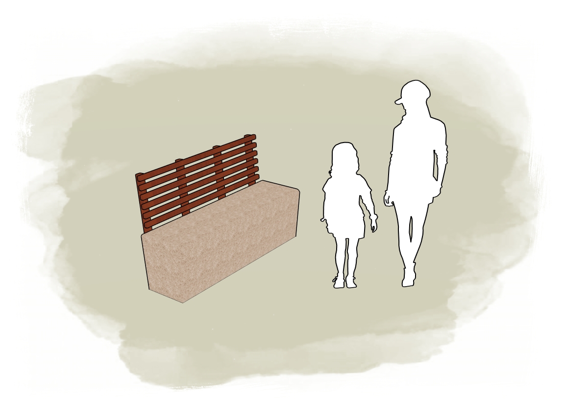 Honed Concrete Bench Seat